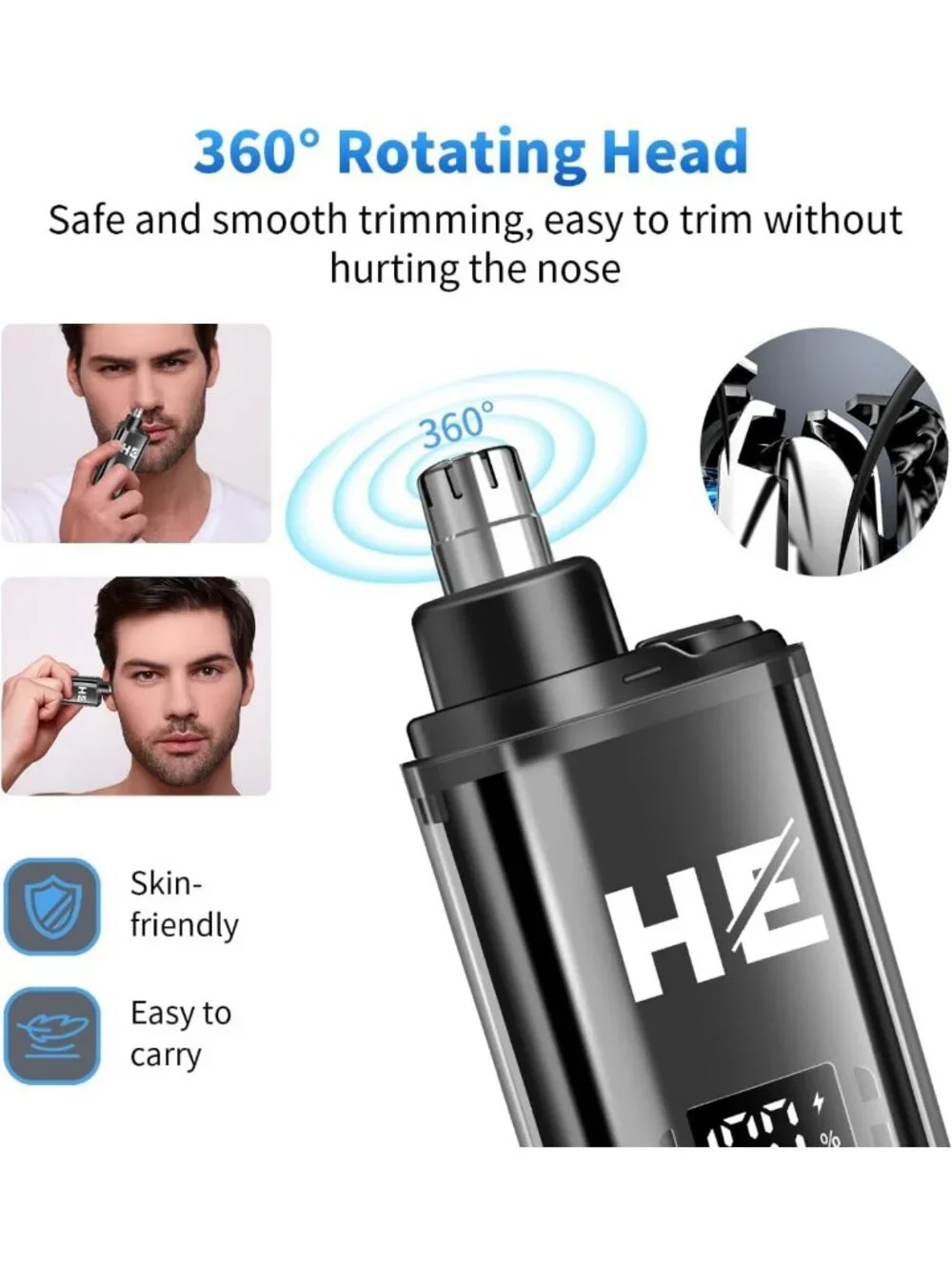 Cordless Professional Hair Clippers Set for Men - LED Haircut Kit with Trimmer